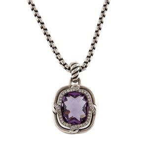 DAVID YURMAN
Labyrinth Medium Pendant with Amethyst & Diamonds Necklace